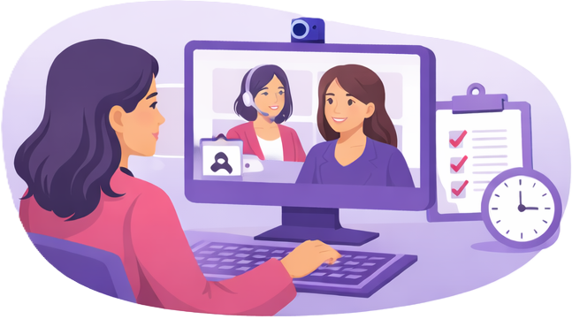 Online video consultation with the MatchedFertility guidance team to discuss fertility clinic options